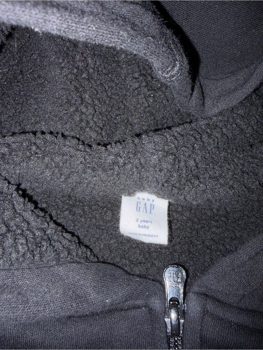 GAP Black Sherpa-Lined Hoodie